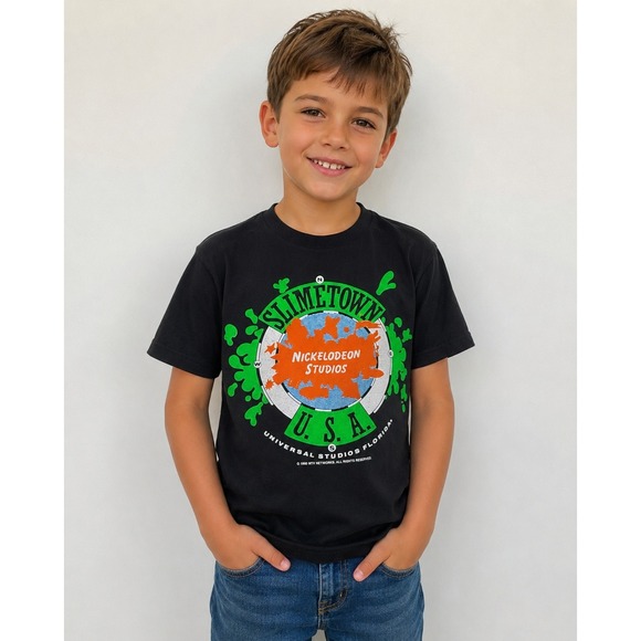 Other - Vintage 1990 Nickelodeon Universal Studios Slimetown Kids 6-8 Screen Stars Shirt